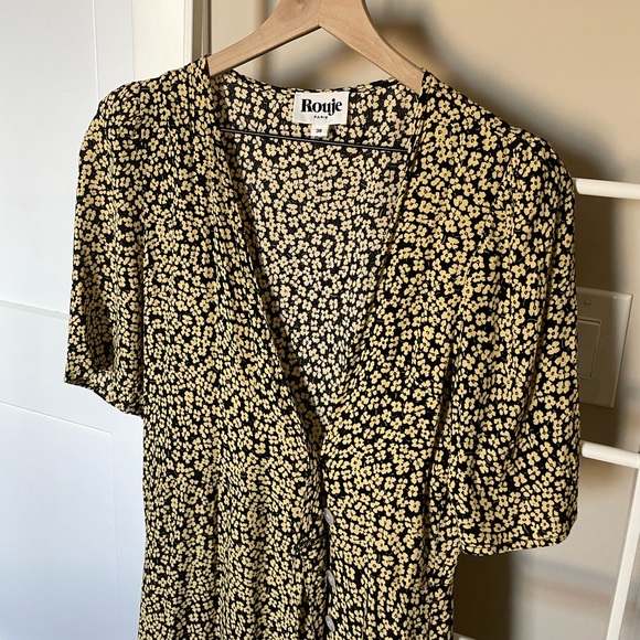 Rouje Dresses & Skirts - Rouje Gabin Wrap Dress yellow floral 38 (US 6) small